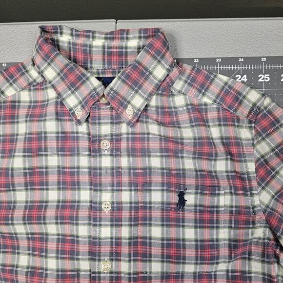 Polo Ralph Lauren Shirt Boys Medium Plaid Button Up Preppy Academia Classic - Picture 4 of 11